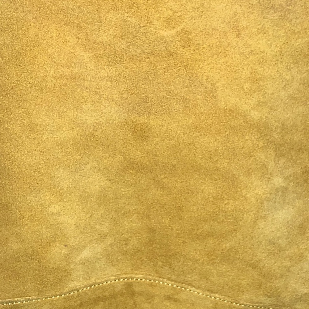 Mustard, yellow suede hobo bag - Picture 4 of 7